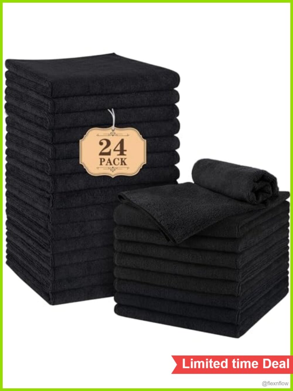 24 Pack Microfiber Hand Towels 16x29 Gym Spa Bath Soft Absorbent Quick Dry